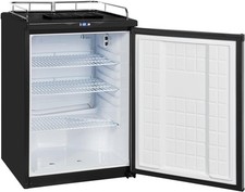 Exquisit BK160-HE-300G inox Bierkühler-Kühlschrank, 163 l, Zapfvorrichtung, Disp