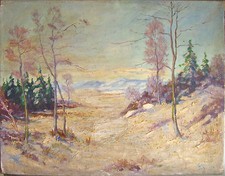 ::WALTER HELMRICH *1905 ELTVILLE °ÖLGEMÄLDE WINTERLANDSCHAFT SIGNIERT ANTIK S1R4
