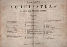 1859 Sydow Schul-Atlas, 42 Karten, Geographie Russland Ozeane Deutschland SELTEN
