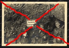 Foto-Schild-Deutsche Reichsgrenze-Inf.Reg.58-Soldaten-Wehrmacht-1940-55