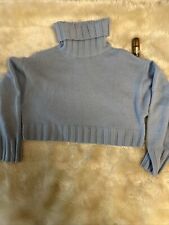 Set Strickpullover Cropped hellblau H&M Größe S und Nagellack in Gold