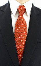NEU - Windsor Herren Anlass/ Business Krawatte- orangerot - Blütenmuster - Seide