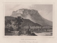 Sächs. Schweiz Lilienstein Original Stahlstich Foltz 1856