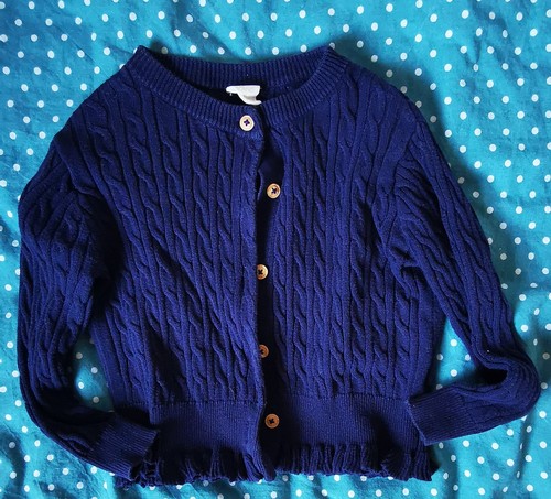 Blaue strickjacke mädchen - blaue,