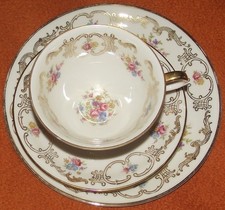 Bavaria - Sammeltassen-Gedeck 3tlg. - Blumen, Goldrand u Goldmuster - wie neu