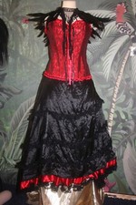 gothic rote  corsage fee elfe steam punk xl