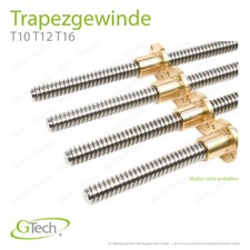 Trapezgewinde T10 T12 T16 Spindel Edelstahl ODER Mutter Messing Rechtsgewinde kV