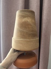 Teelichtofen Tischkamin Tischofen doppelwandig sandfarben marmoriert Tischdeko D