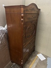 Schreibschrank Sekretär Antik Louis Philippe Massivholz in Hochglanz -11232-