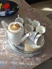 BAVARIA Vohenstrauss Johann Seltmann Kaffee/Tee-Servierset Weiß mit Goldrand