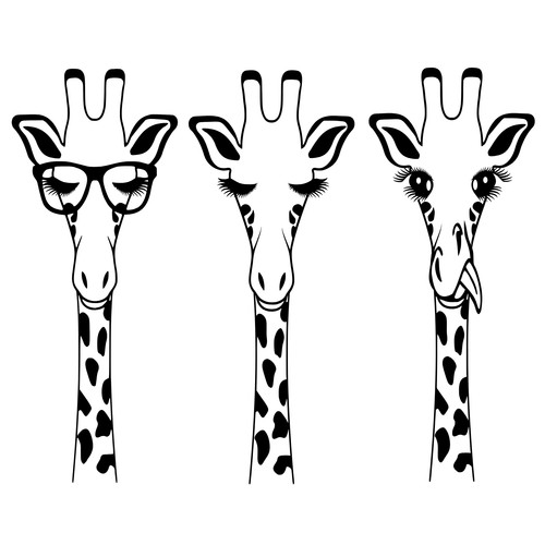 Große giraffe wandaufkleber - große,