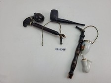 3x Pfeifen Bruyere Holz Porzellan Reh Rauchen Dekoration Sammeln alt #2510365