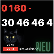 Prepaid SIM- Karte Congstar Rufnummer NEU Nummer Guth. 10€ 304646466666664444444