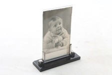 Alter Glas Fotoständer Bilderrahmen Foto Halter Glasscheibe Art Deco