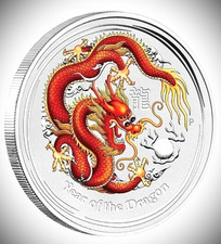 2 Silberunzen Jahr des Drachen
