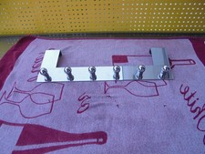 Hakenleiste Garderobe 300 mm 6 Haken Anhänger Tür/Badgarderobe Stahl Verchromt