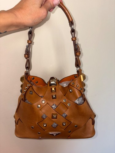 Prada vintage leder tasche - prada,