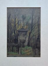 Bleistift Zeichnung Impressionist Max Stobbe Hamburg Parklandschaft im Winter