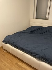 Home 24 Polsterbett Alaska I inkl. Beleuchtung - Kunstleder - Weiß ohne Matratze