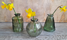 Mini Glas Vasen 3er Set Hell