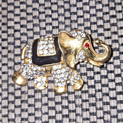 Brosche elefant goldfarben - brosche,