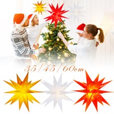 3D Leuchtstern Weihnachtsstern beleuchtet Innen Außen Advent Stern Deko Garten
