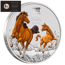 Silbermünze Jahr des Pferdes