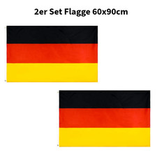 2 Fahnen Set Deutschland 60x90 cm Fahne Flagge mit Ösen deutsche Hissflagge