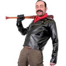 LEDER OPTIK BIKER JACKE UND