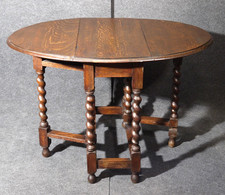 Schöner alter Salon-Esstisch, sog.Gateleg, Engl. um 1900....