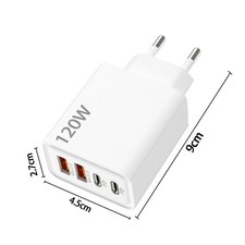 120W USB-C Schnellladegerät 4-Port inkl. für iPhone Samsung Xiaomi