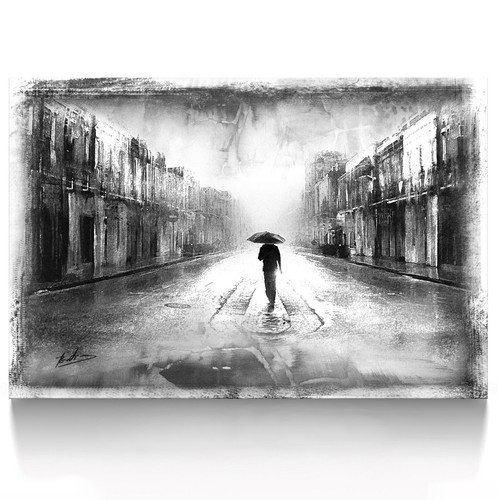 Leinwand bild stadt abstrakt - leinwand,