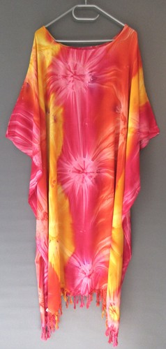 Kaftan maxi kleid rot gelb - kleid,