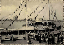 Postkarte ~1950 Schiff Bateaux FLANDRIA im Hafen von ANTWERPEN Anvers Postcard