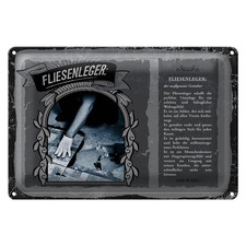 Blechschild Berufe 18x12cm Fliesenleger maßgenauer Gestalter