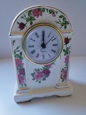 Porzellan Uhr Quarz Blumen