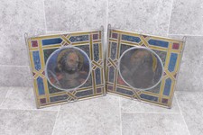 Bleiverglasung 30x30cm Glasbild Bleiglas Fenster Bild Malerei Antik Kirche