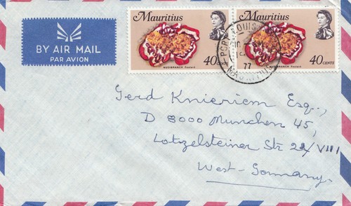 Mauritius 1977 air mail - air, to