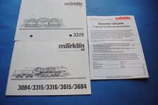 Märklin       2  Stück   Anleitung   HO-Lok    und eine Garantiekarte