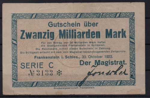 28368 notgeld frankenstein - notgeld,