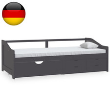 Tagesbett 3-Sitzer Mit Schubladen Grau Kiefernholz 90X200 Cm