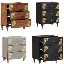 Nachttisch Nachtschrank Nachtkommode mit 3 Schublade Holz Schlafzimmer Tisch BE