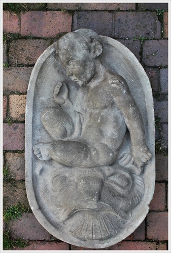 Sandstein relief putto - sandstein,