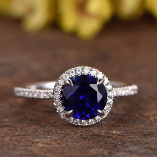 Rund blau saphir - rund,
