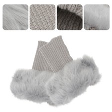  Stiefelüberzüge Aus Fell Boot-Topper-Socken Winterwarme Stiefelsocken