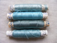 Nähgarn Nähseide Garn Konvolut 4 Rollen türkis Gütermann Handarbeit Seide u.a