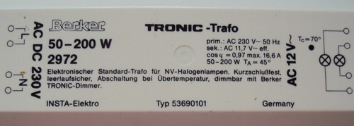 Berker tronic trafo 2972 - trafo,