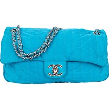 Chanel Quilted Turquoise Nylon