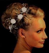 Kopfschmuck weiß ivory creme Haarschmuck zum Brautkleid Ballkleid Kommunionkleid