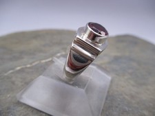 Edler Damen Ring massiv 925 Sterlingsilber Granat rot Schliff oval Rg 57/17